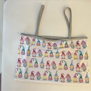 Gnome Print Crop Top with Silver Straps